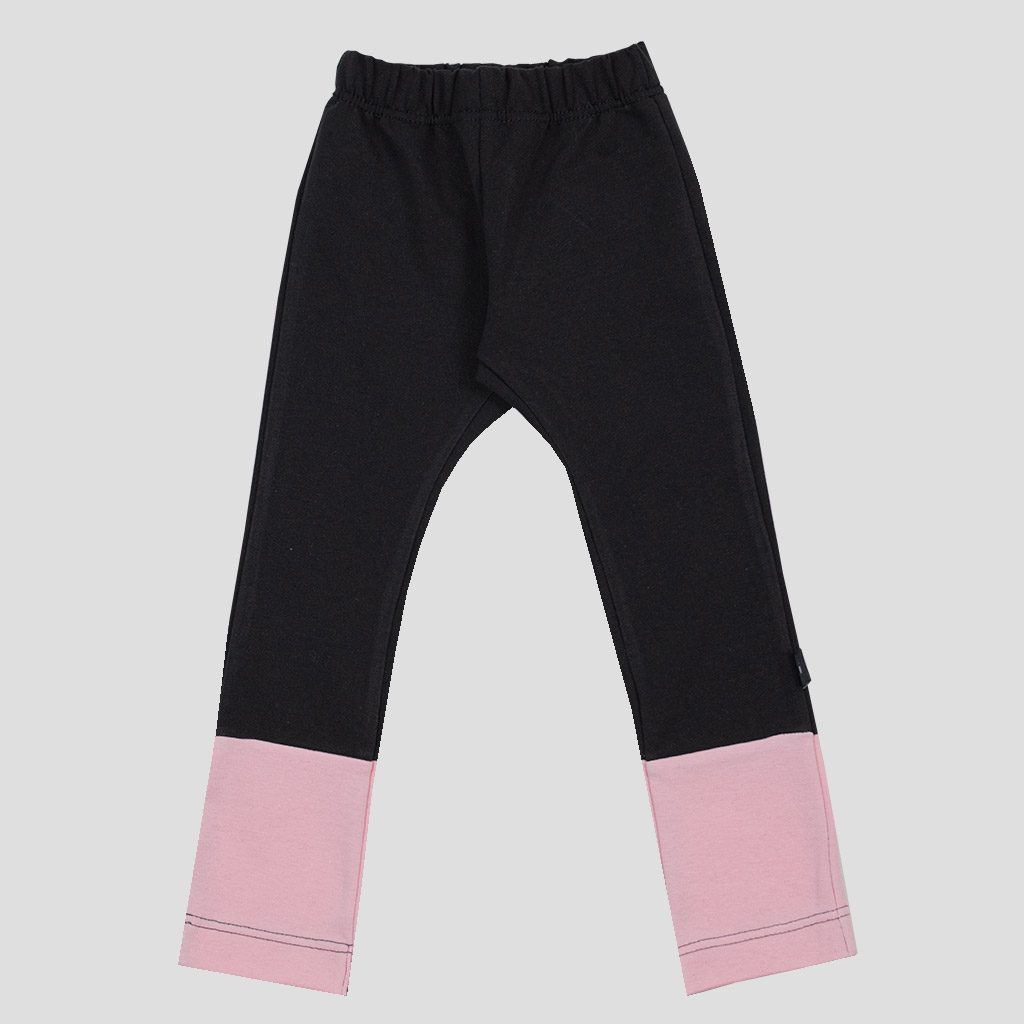 LEGGINGS FELPA ALGODÓN ORGÁNICO NEGRO Y ROSA