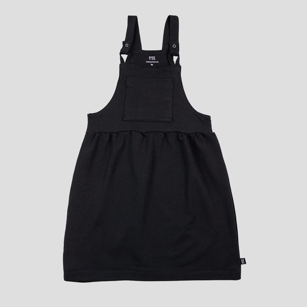 PETO FALDA MIDI DE ALGODÓN ORGÁNICO NEGRO