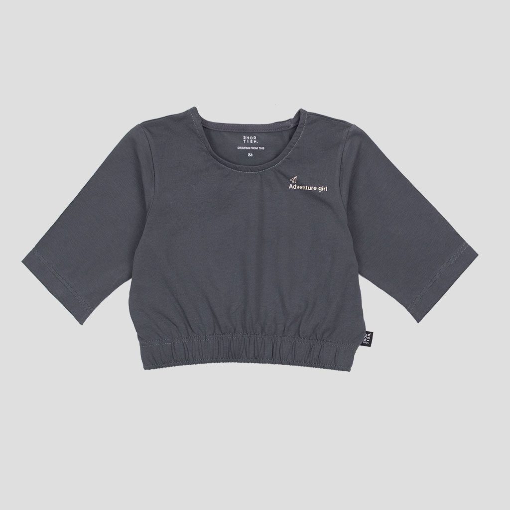 TOP DE ALGODÓN ORGÁNICO ANTRACITA