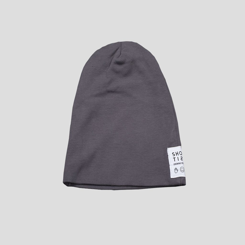 GORRO DE FELPA GRIS ANTRACITA