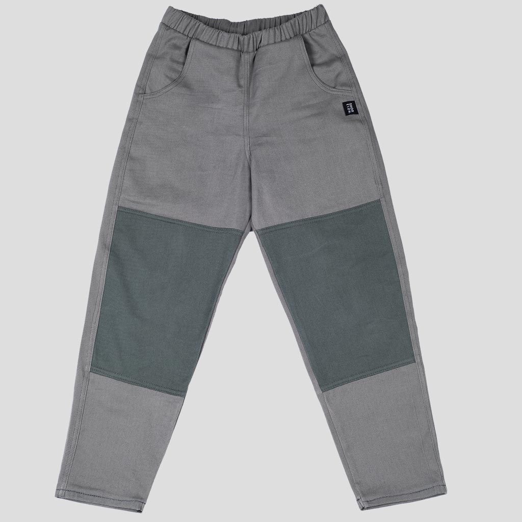 PANTALÓN SLOUCHY GRIS PIEDRA/VERDE