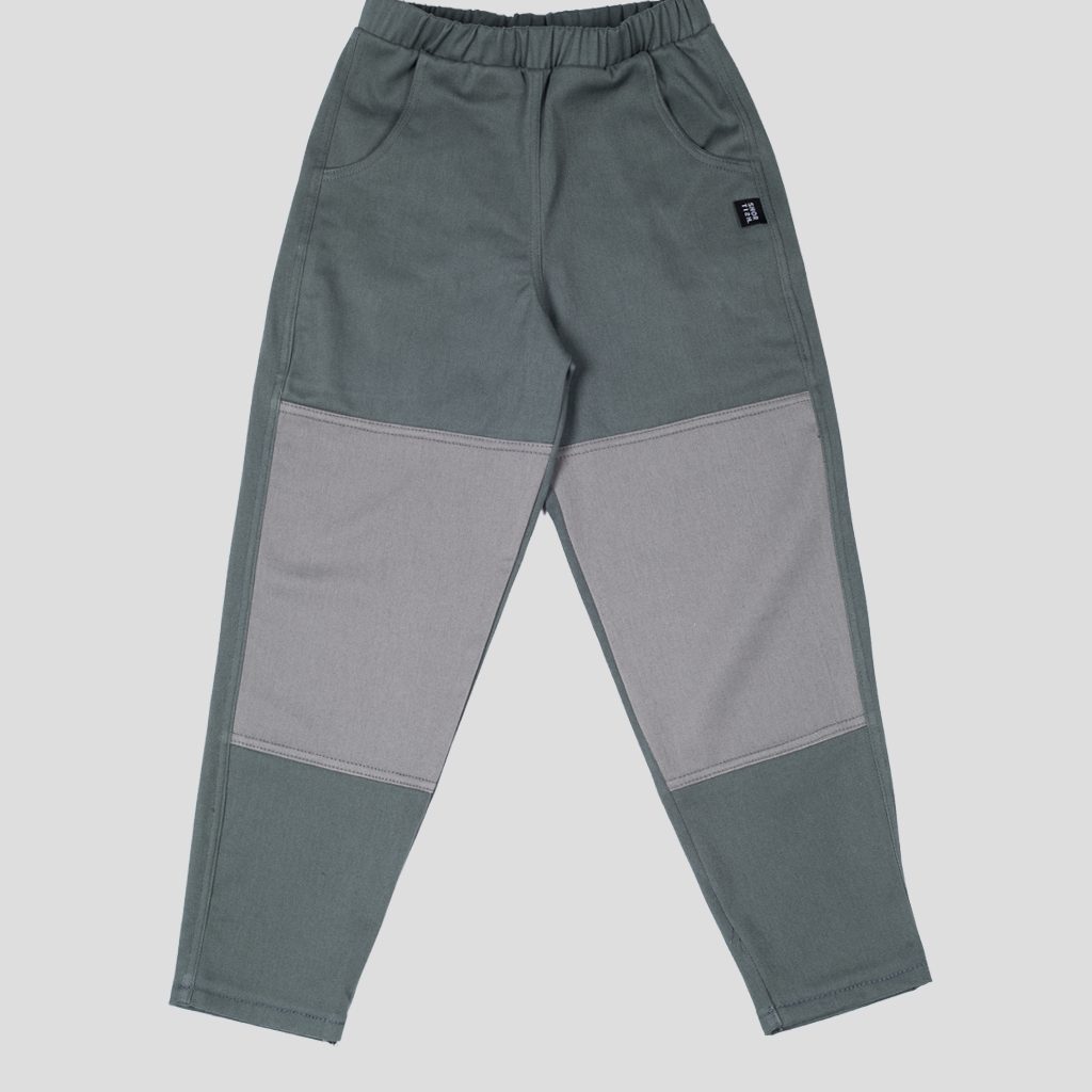 PANTALÓN SLOUCHY VERDE/GRIS PIEDRA