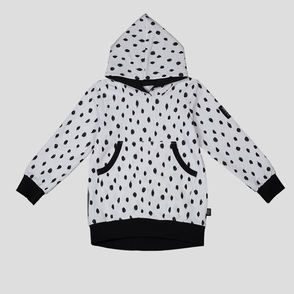 SUDADERA CON CAPUCHA BLANCA TOPOS