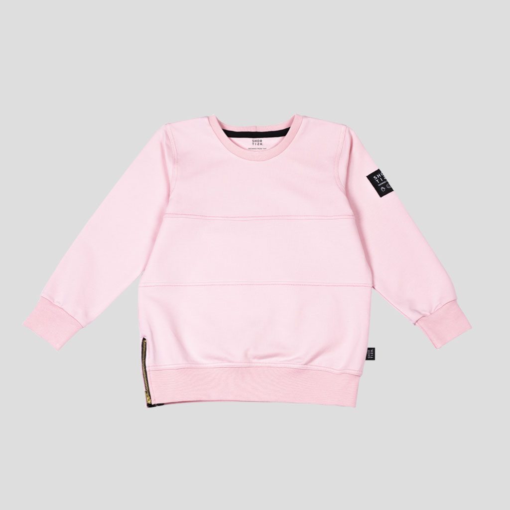 SUDADERA ROSA CON CREMALLERA BLOQUES