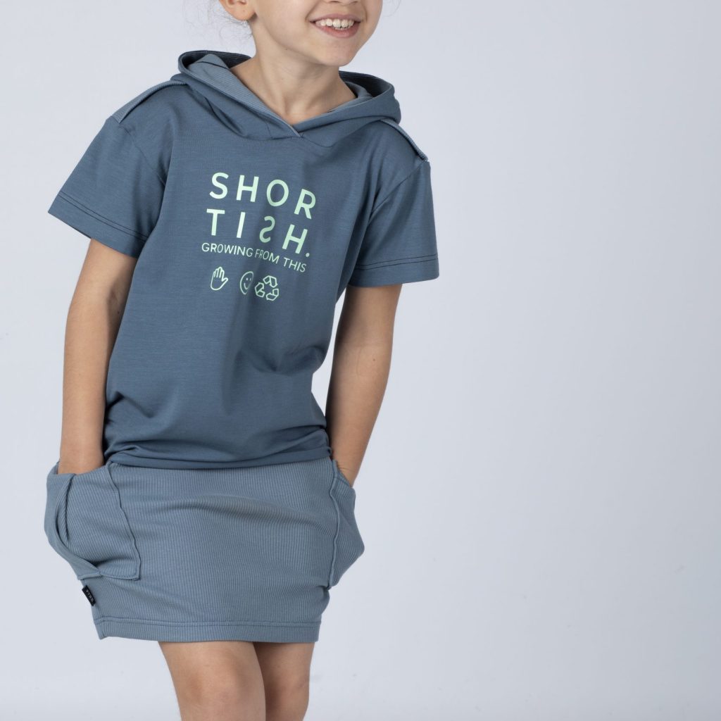 FALDA CARGO DE CANALÉ AZUL ACERO