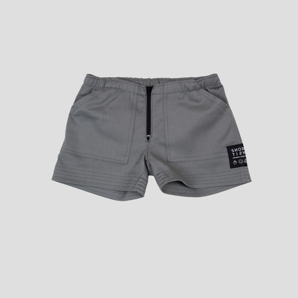 SHORT DE ALGODÓN GRIS PIEDRA